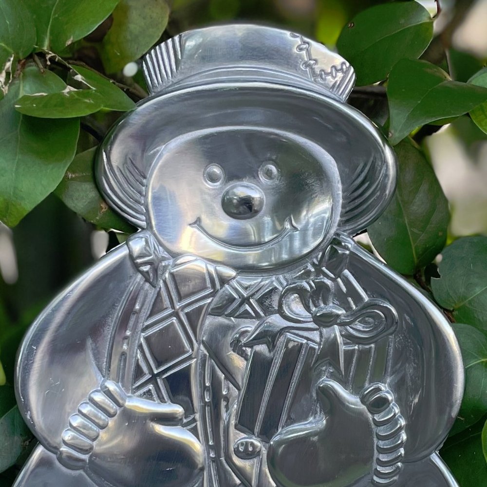 Vintage Embossed Snowman Candy Dish - Picture 2 of 4